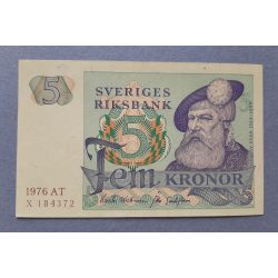 Svédország 5 Kronor 1976 VF+