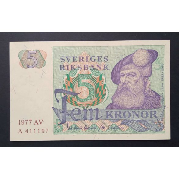 Sweden 5 Kronor 1977 Unc-