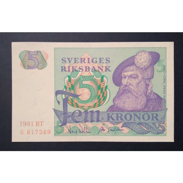 Svédország 5 Kronor 1981 Unc 