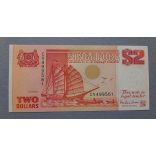 Singapore 2 Dollars 1990 UNC