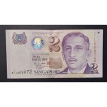 Singapore 2 Dollars 1999 Unc