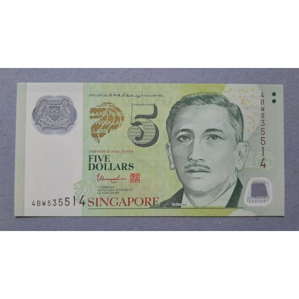 Szingapúr 5 Dollars 2013 UNC