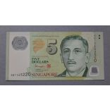 Singapore 5 Dollars 2018 UNC