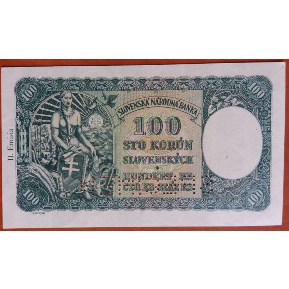 Slovakia 100 Korun 1944 Specimen aUNC+ 