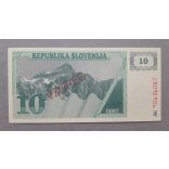 Slovenia 10 Tolarjev 1990 UNC specimen