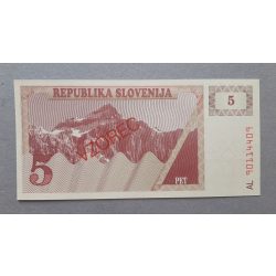 Slovenia 5 Tolarjev 1990 UNC specimen