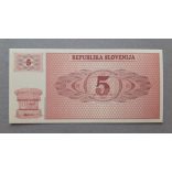 Slovenia 5 Tolarjev 1990 UNC specimen
