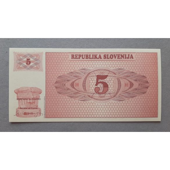 Slovenia 5 Tolarjev 1990 UNC specimen