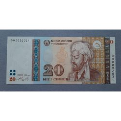 Tádzsikisztán 20 Somoni 1999 UNC