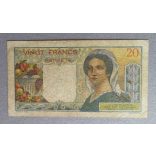 Tahiti Papeete 20 Francs 1963 F