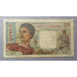 Tahiti Papeete 20 Francs 1963 F