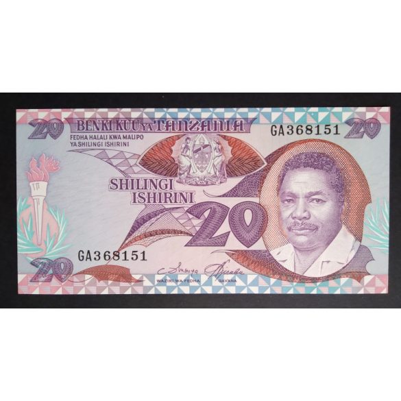 Tanzánia 20 Shilingi 1987 UNC