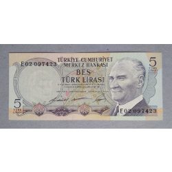 Törökország 5 Lira  1968 Unc