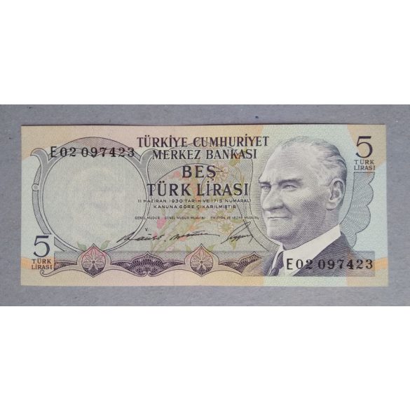 Törökország 5 Lira  1968 Unc