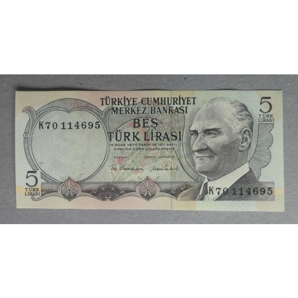 Törökország 5 Líra 1970 UNC