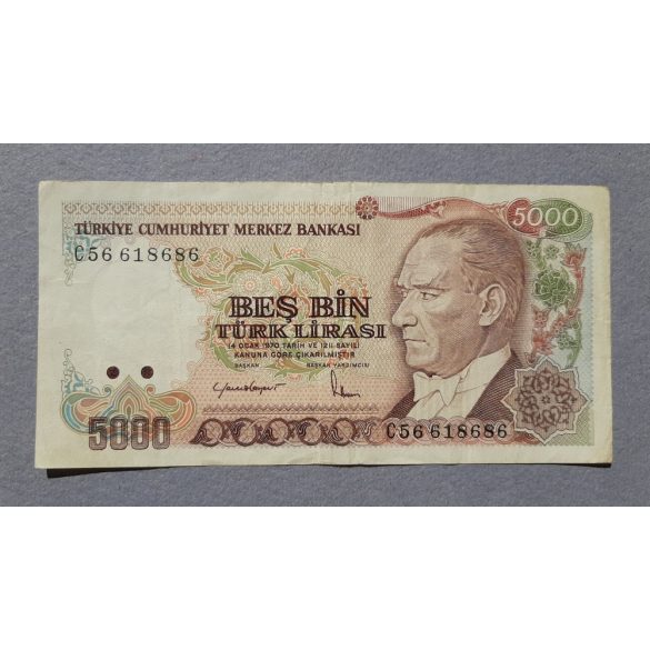 Turkey 5000 Lira 1985 F