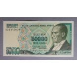 Turkey 50000 Lira 1989 UNC