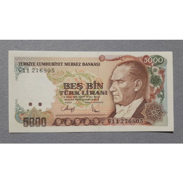 Törökország 5000 Lira 1990 UNC