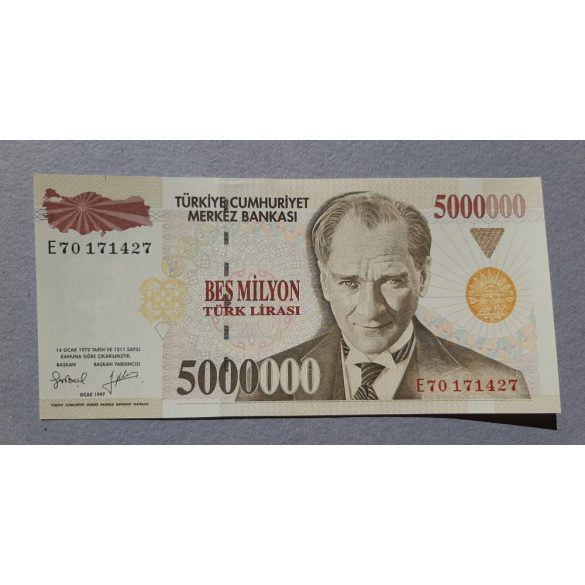 Turkey 5 million Lira 1997 UNC