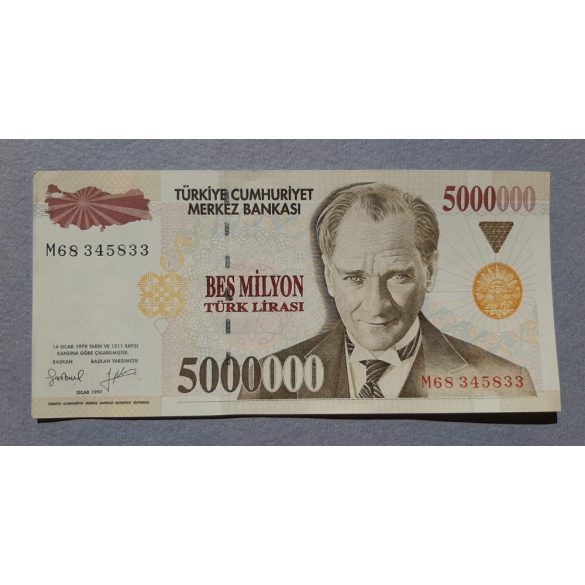 Turkey 5 million Lira 1997 aUNC