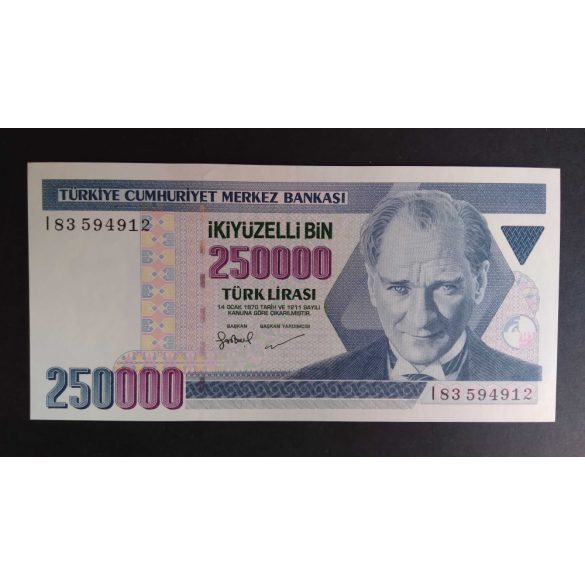 Turkey 250000 Lira 1998 Unc