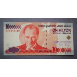 Turkey 10 million Lira 1999 Unc