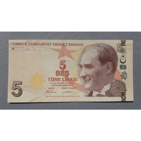 Törökország 5 Lira 2009 UNC