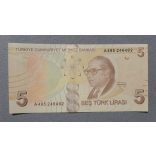 Turkey 5 Lira 2009 UNC