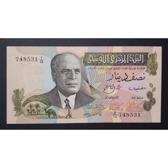 Tunézia 1/2 Dinars 1973 Unc 