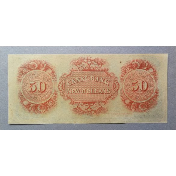 USA Confederate States of America Louisiana New Orleans Canal Bank 50 dollars 18XX UNC original