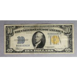 USA North Africa silver certificate 10 Dollars 1934 F+