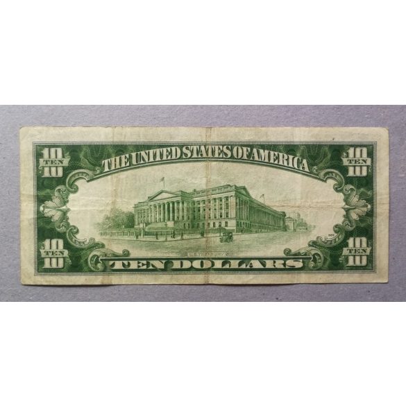 USA North Africa silver certificate 10 Dollars 1934 F+