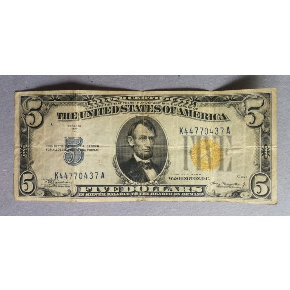 USA 5 Dollar Észak-Afrika silver certificate 1934 F