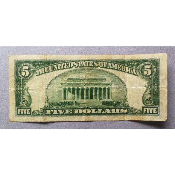 USA 5 Dollars North Africa silver certificate 1934 F