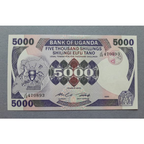 Uganda 5000 Shillings 1986 UNC