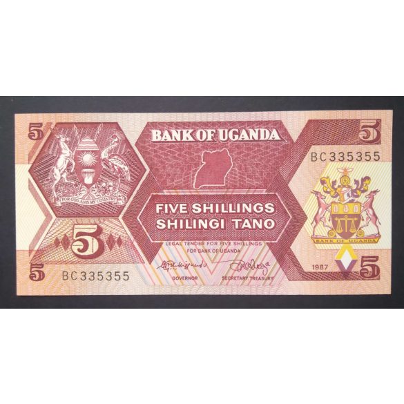 Uganda 5 Shillings 1987 UNC 