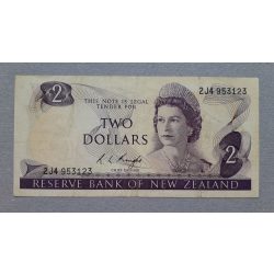 New Zealand 2 Dollars 1975 F