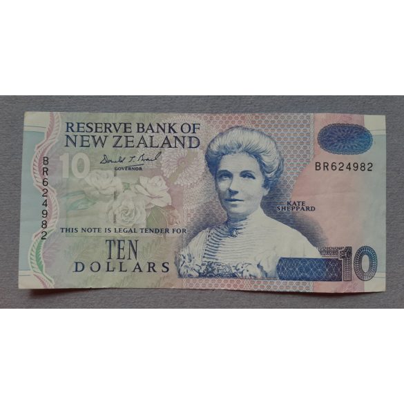 New Zealand 10 Dollars 1994 F+