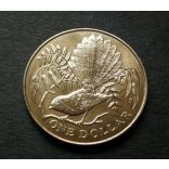 New Zealand 1 Dollar 1980 Copper-Nickel UNC,  "FANTAIL BIRD" commemorative coin
