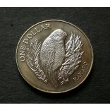 New Zealand 1 Dollar 1986 Copper-Nickel UNC, "Kakapo" commemorative coin