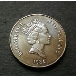 New Zealand 1 Dollar 1986 Copper-Nickel UNC, "Kakapo" commemorative coin