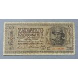 Ukraine 20 Karbowanez 1942 F