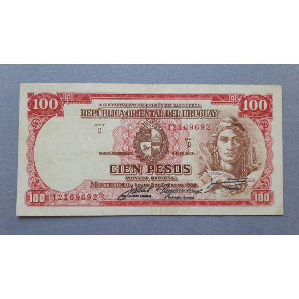 Uruguay 100 Pesos 1939 VF