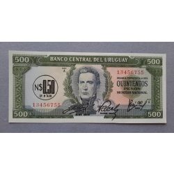 Uruguay 500 Pesos with 0,50 Pesos overprint 1967/75 UNC