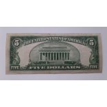 Usa North Africa 5 Dollars 1934 VF Silver Cerificate