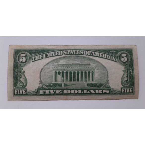 Usa North Africa 5 Dollars 1934 VF Silver Cerificate