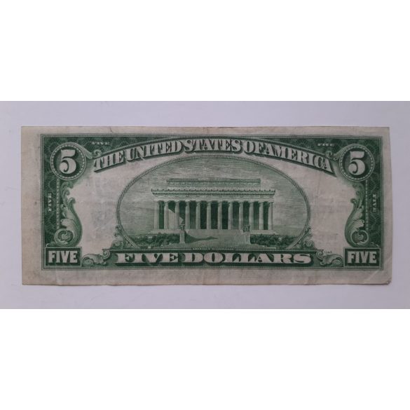 Usa 5 Dollars 1934 F+ Silver Certificate