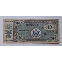 Usa 10 Dollars 1947-51 Military Payment Certificate F