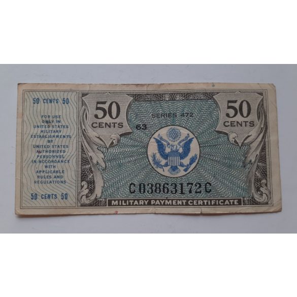 Usa 50 Cents 1947-51 Military Payment Certificate F