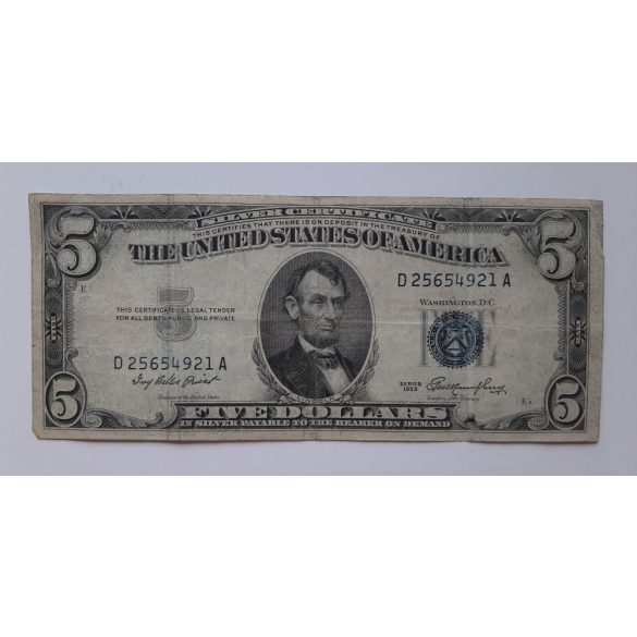 Usa 5 Dollars 1953 F